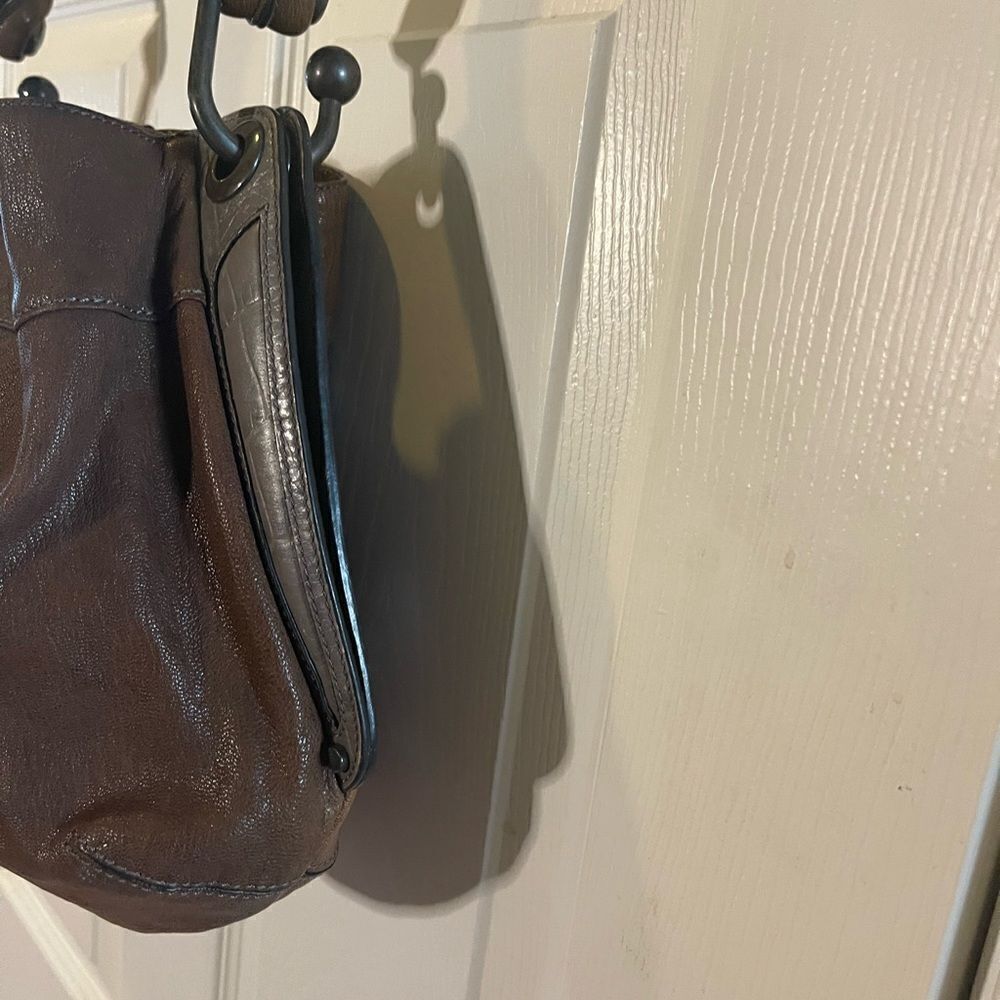 BCBGMAXAZRIA Brown & gray Hobo Shoulder bag.silver tone hardwares . - Picture 7 of 15